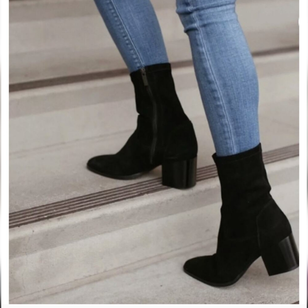 Aquatalia Tilly Weatherproof Bootie, black suede, size 9 - Picture 6 of 16